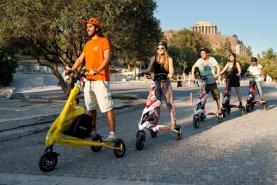 Acropolis Half-day Walking and Trikke Tour - Meeting at Scooterise and getting ready to ride