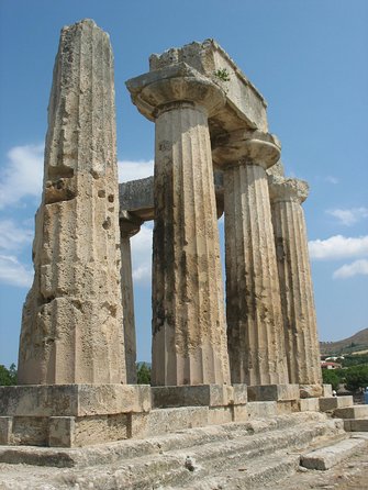 Ancient Corinth, Sanctuary of Hera, Blue Lake & Canal from Athens - Upper Peirene Fountain and the Temple of Apollo Bema: small sites, useful context