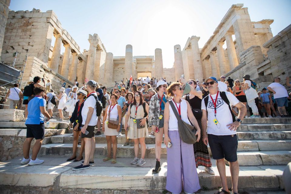 Athens: Acropolis Guided Walking Tour & Plaka Audio Tour - Propylaea photo moment and Temple of Athena Nike details