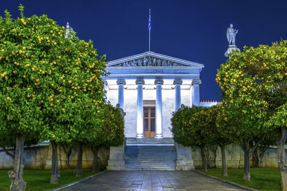 Athens by Night: 4-Hour Guided Private Tour - The walk past big institutions: National Library, universities, and elegant architecture