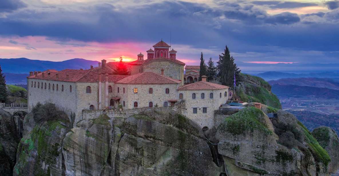 Athens: Meteora 2-Day Trip with Hotel, Sunset & Morning tour - Sunset Tour in Meteora: Monastery Interiors, a Byzantine Church, and Hermit Caves