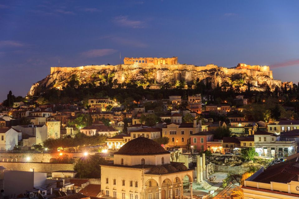 "Athens Night Experience - 4Hours" - Driver-led history vs. licensed guides inside sites
