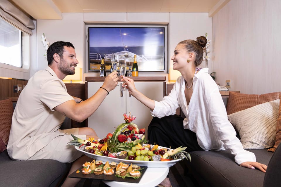 Athens: Saronic Islands Cruise with VIP Area Seating & Lunch - The Ship Experience: Bars, Lounges, Wi-Fi, and a Dance Show
