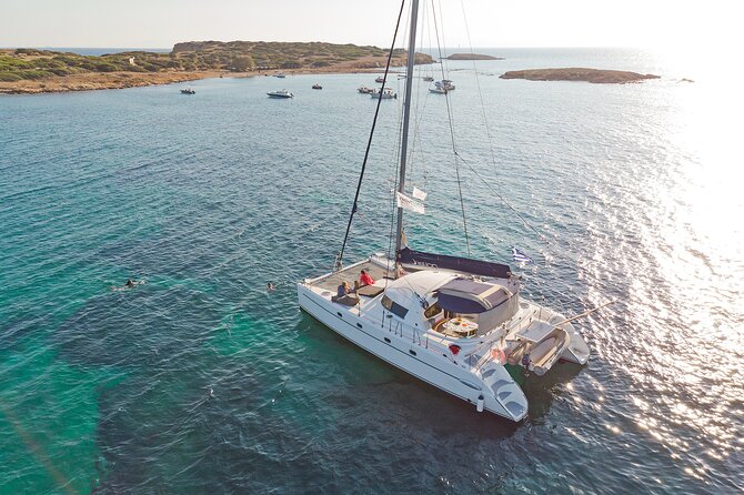 Athens Semi Private Sunset Catamaran Cruise with meal & drinks - Second stop off Kavouri near Hydrousa (breeze shelter)