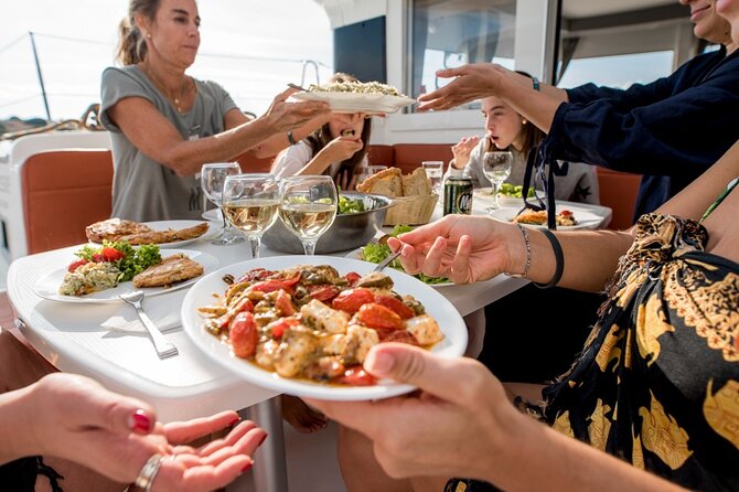 Athens Semi Private Sunset Catamaran Cruise with meal & drinks - The sunset payoff: photos and a slow glide back