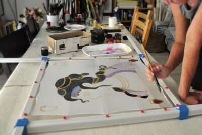 Athens: Small Group Silk Scarf Art Workshop with Greek Themes - Greek Motifs You Can Actually Recreate