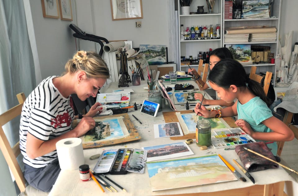 Athens: workshop for painting landscape with local artist - Where you paint: Ioanna Art Studio near Acropolis area