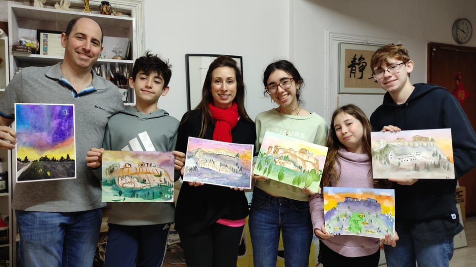 Athens: workshop for painting landscape with local artist - What you’ll paint in your Greek scenery: houses, domes, coast, olives