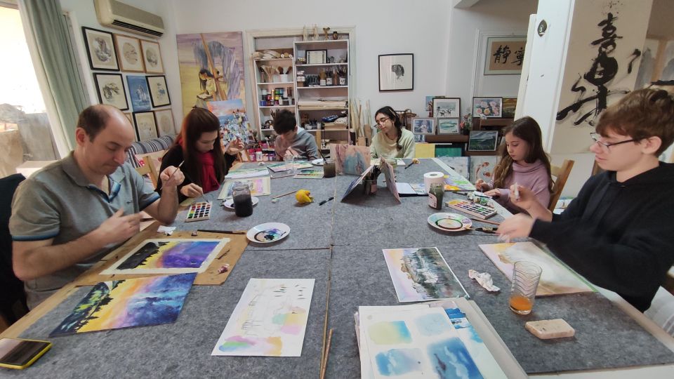 Athens: workshop for painting landscape with local artist - Materials, drinks, and a take-home painting you can frame