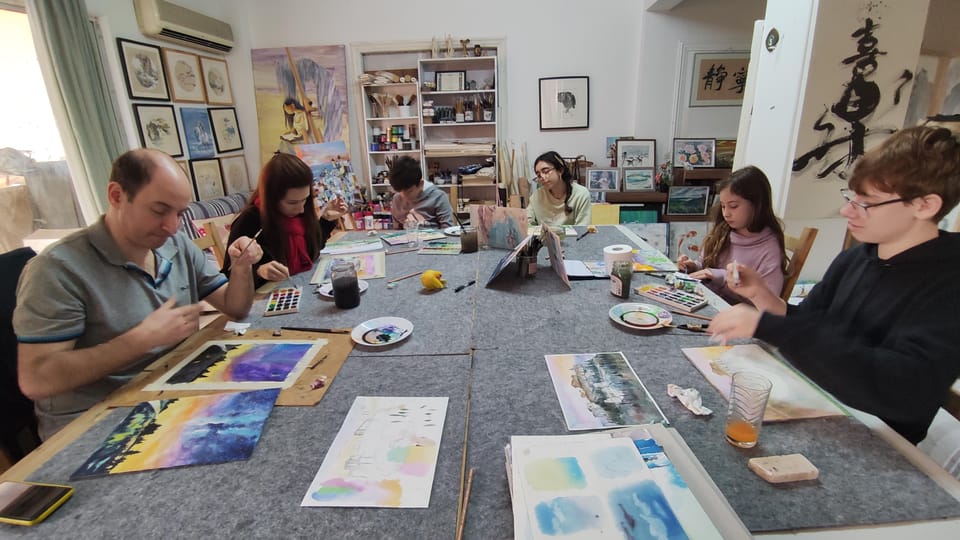Athens: workshop for painting landscape with local artist - What you learn: sketch, composition, and watercolor tone