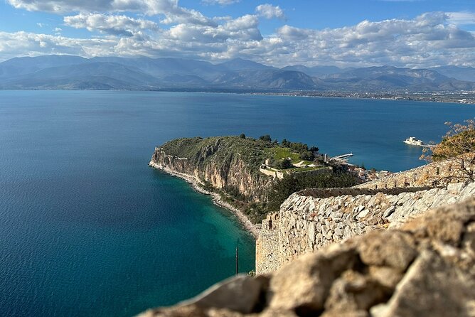 Biblical Ancient Corinth Canal Epidaurus Nafplio Private Tour - Palamidi Castle, Akronaufplia, and Bourtzi: the hilltop payoff