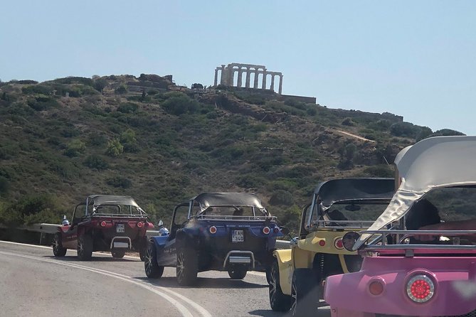 Buggy Tour in Ancient Ruins and Temples around Athens-SOUNIO Poseidon Temple - How the Bluetooth Guide Style Actually Works During the Ride