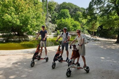 Electric Trikke Tour Adventure in Athens - Stop 1: Arco Di Adriano and the Parthenon in the Background