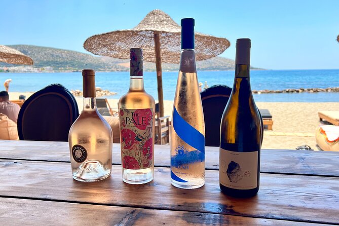Greek Wine Tour with a Sommelier & Beach Day - Athenian Riviera - Castus Beach Bar and the Reserved Loungers in Anavyssos Bay