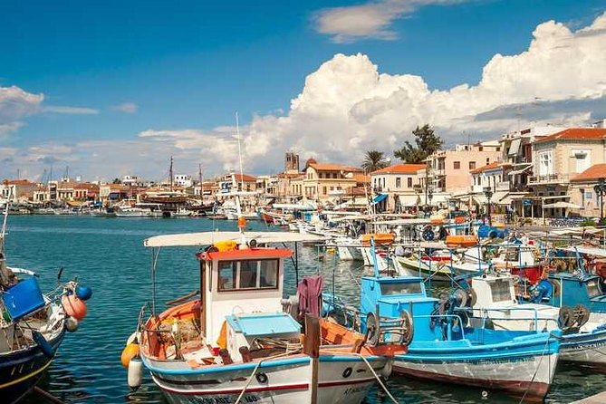 Hydra-Poros-Aegina Islands One Day Cruise With Live Music Dancing & Buffet Lunch - Aegina Waterfront (About 2 Hours): Pistachios, Afea Temple Area, and Swim Time