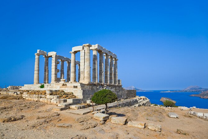 Temple of Poseidon sunset @ Cape Sounio (And dinner time) - Sounio dining: lunch choices now, dinner by the sea later