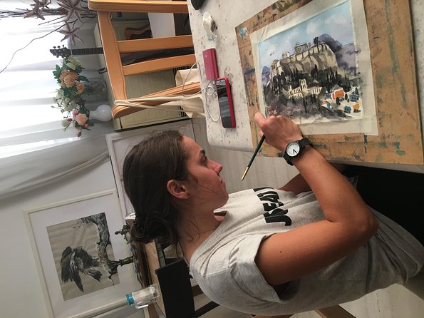 workshop for painting acropolis/landscape with local artist - Key things to watch for in this Athens watercolor workshop