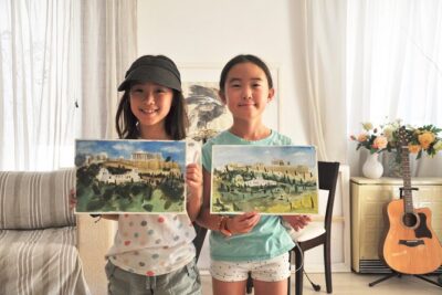 workshop for painting acropolis/landscape with local artist - Watercolor techniques that make Greek scenes look sunlit
