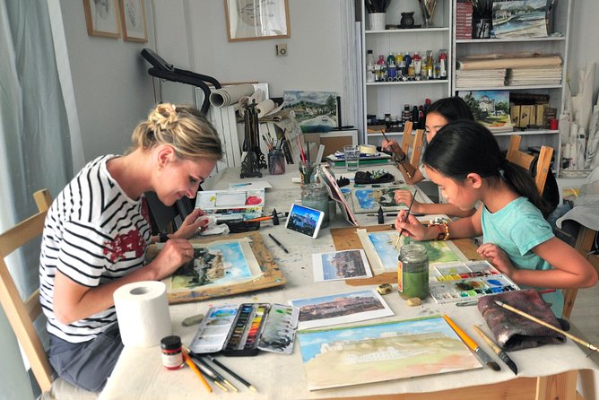 workshop for painting acropolis/landscape with local artist - The step-by-step demo: follow along at your pace